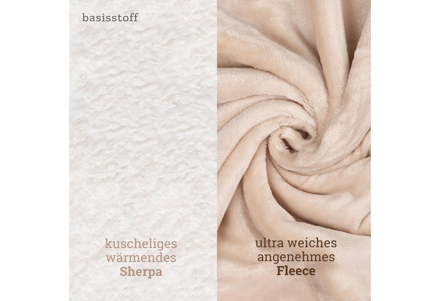 Wohndecke Cloudy Decke Kuscheldecke warm Sherpa Couchdecke mit Ecktasche, Basisstoff – Bild 2 von 5