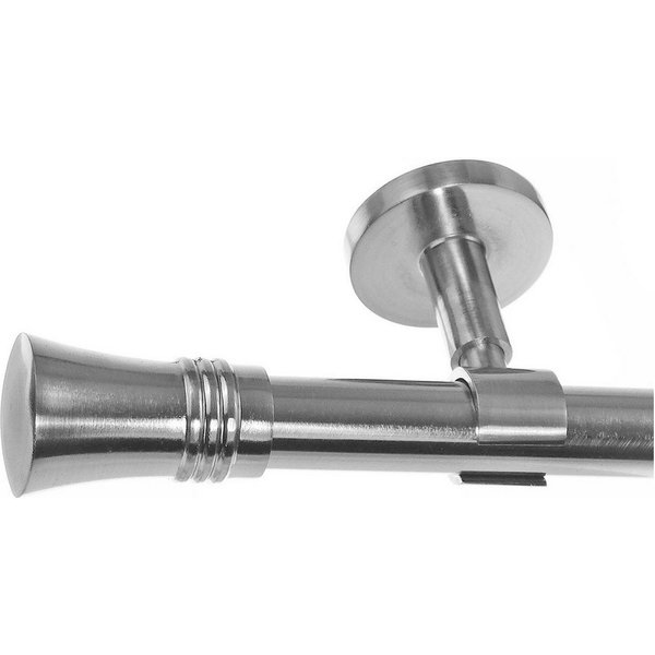 BASIT Gardinenstange Edelstahloptik 20mm mit Deckenträgern 120 cm E86, Ø 20 mm, 1-läufig, verschraubt, Metall, D31 120 cm E86 Knauf