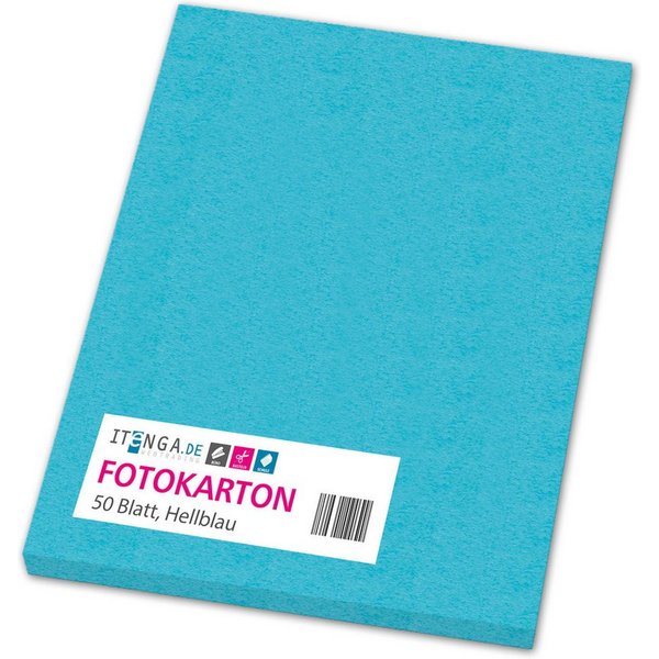 itenga Bastelkartonpapier itenga Fotokarton A4 HELLBLAU 50 Blatt 300 g/qm