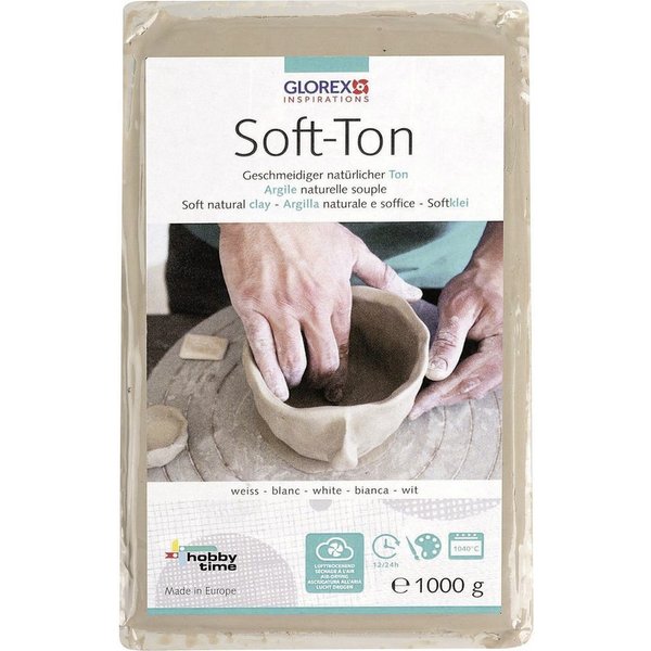 Glorex Bastelnaturmaterial Glorex Soft-Ton weiß 1000 g