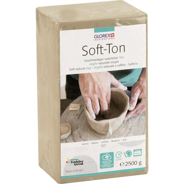 Glorex Bastelnaturmaterial Glorex Soft-Ton weiß 2500 g