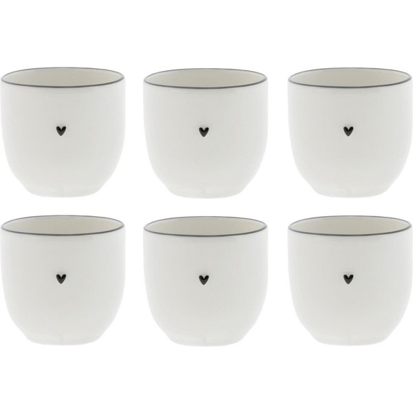 Bastion Collections Eierbecher Schwarzes Herz, Spülmaschinengeeignet, Weiß, Herz, H: 6cm