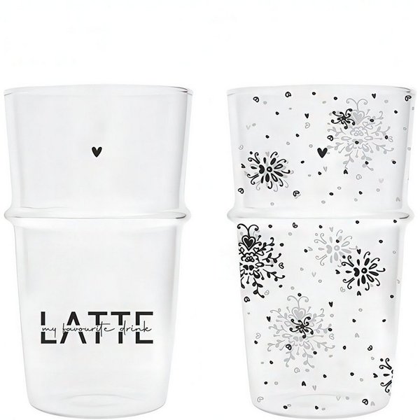 Bastion Collections Glas, Glas, Höhe: 14cm, Farbe: Transparent, Motiv: Latte