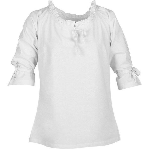 Battle Merchant Burgfräulein-Kostüm Mittelalter Bluse Birga mit 3/4 Arm, weiß XXL