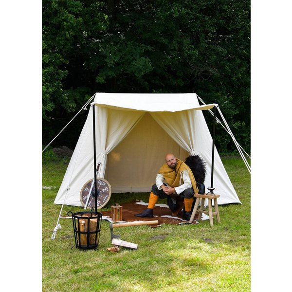 Battle Merchant Gruppenzelt Sachsenzelt Jorvik, 2 x 4 m, 340 gsm, naturfarben
