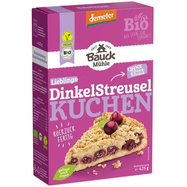 Bauck Mühle Fertiggericht Backmischung - Dinkel Streuselkuchen 425g