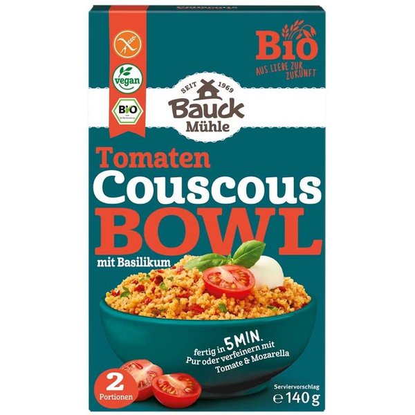 Bauck Mühle Mehl Couccous Bowl - Tomate mit Basilikum glutenfrei 140g