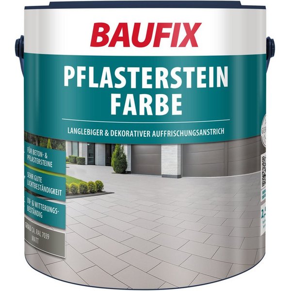 Baufix Bodenversiegelung Pflasterstein Farbe matt, 2,5 Liter für ca. 15 m², Auffrischungsanstrich für Beton- & Pflastersteine, lichtbeständig
