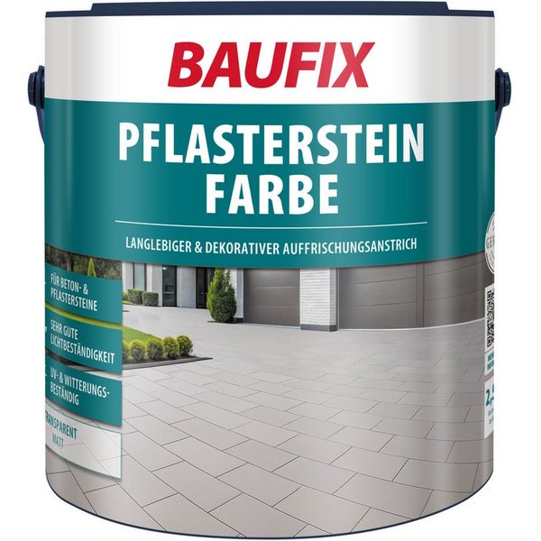 Baufix Bodenversiegelung Pflasterstein Farbe matt, 2,5 Liter für ca. 15 m², Auffrischungsanstrich für Beton- & Pflastersteine, lichtbeständig