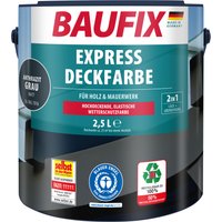 Baufix Wetterschutzfarbe Express Deckfarbe matt, 2,5 Liter für ca. 25 m², Wetterschutzfarbe, Hochdeckende, elastische Farbe mit hoher Wetterbeständigkeit für au