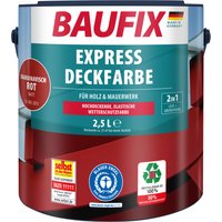Baufix Wetterschutzfarbe Express Deckfarbe matt, 2,5 Liter für ca. 25 m², Wetterschutzfarbe, Hochdeckende, elastische Farbe mit hoher Wetterbeständigkeit für au