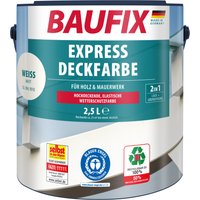 Baufix Wetterschutzfarbe Express Deckfarbe matt, 2,5 Liter für ca. 25 m², Wetterschutzfarbe, Hochdeckende, elastische Farbe mit hoher Wetterbeständigkeit für au