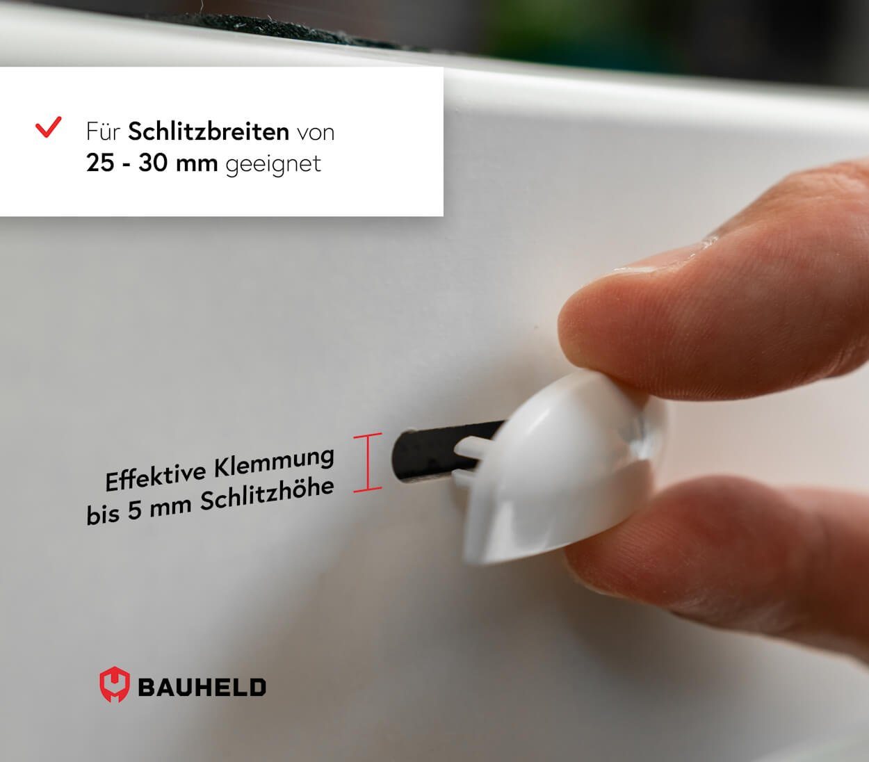 BAUHELD Abdeckkappe Wasserschlitzkappen, (25-30 & 30-35mm [Made in Germany], Wasserkappen aus ASA Kunststoff), Schmutzunempfindlich, In 6 verschiedenen Farben – Bild 3 von 5