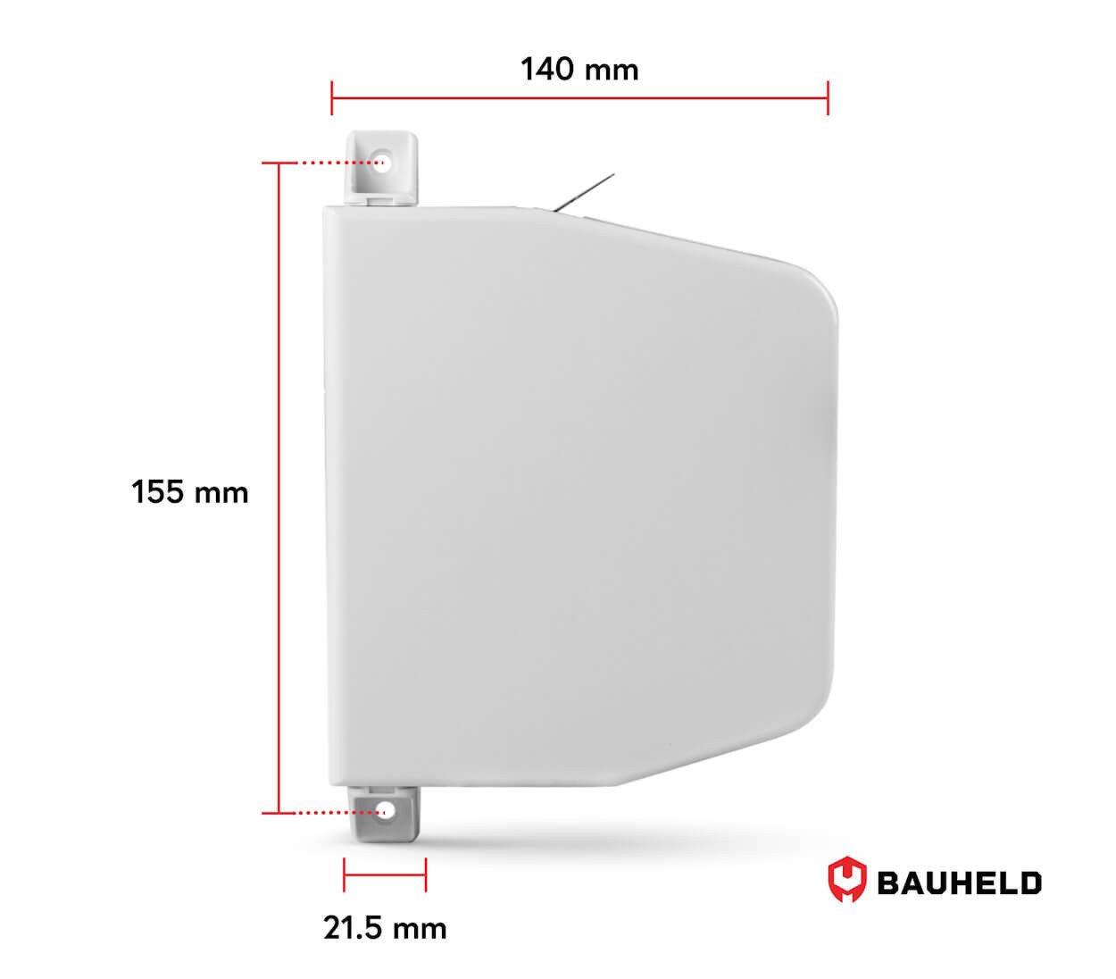 BAUHELD Aufputz-Gurtwickler Aufklappbar, Gurtbreite 14,00 mm, Lochabstand 155 oder 155,00 mm, Für Rolladengurt 14mm, Kunststofftrommel, Schwenkbar bis 180° – Bild 2 von 5