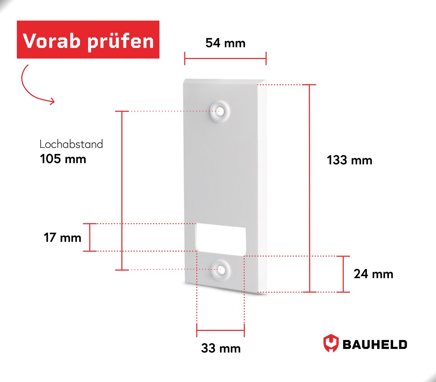 BAUHELD Gurtwickler-Abdeckplatte [Einteilig / Zweiteilig], Zubehör für Einlassgurtwickler Unterputz, Gurtwickler Abdeckung für Rolladengurt 23mm geeignet, Weiß – Bild 2 von 5