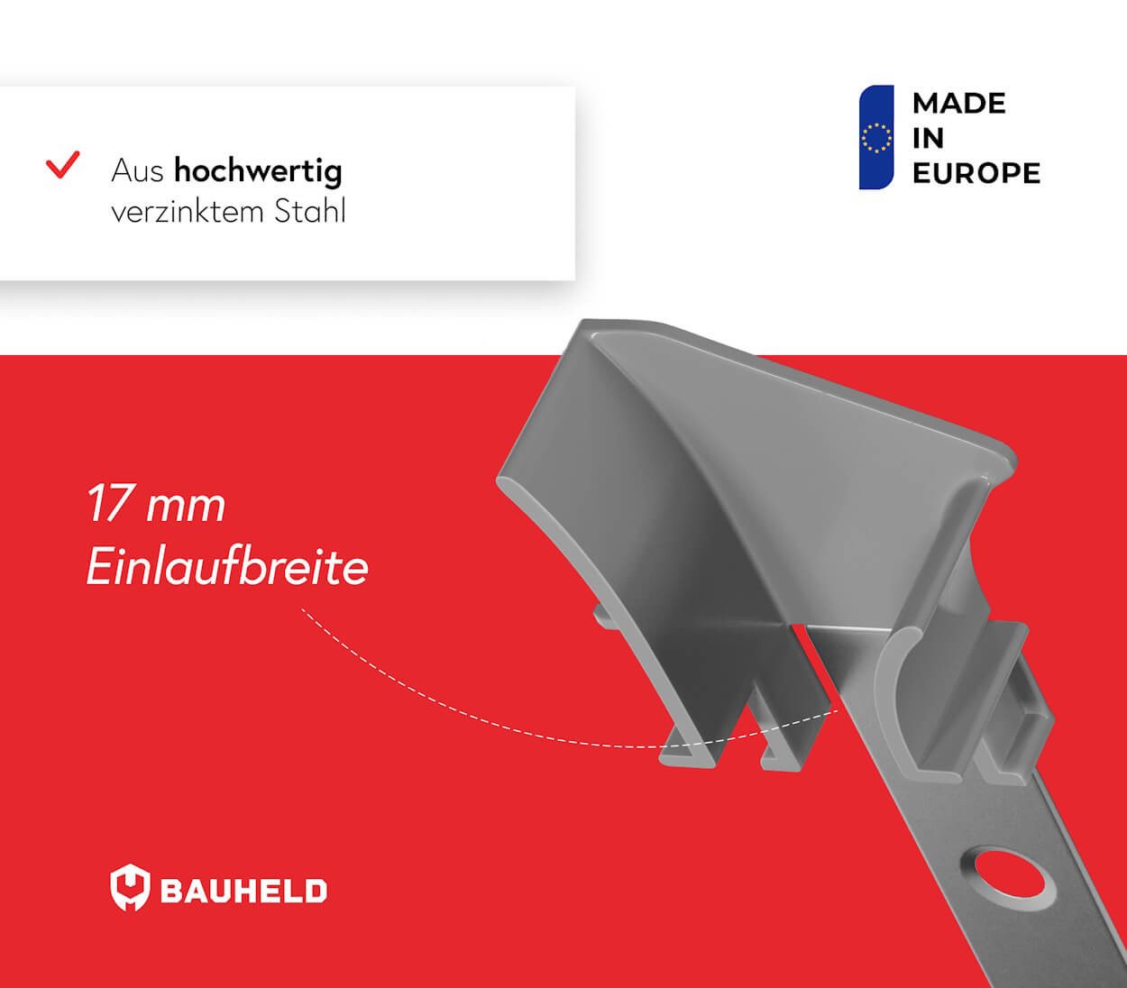 BAUHELD Rollladenprofil Einlauftrichter Rollladen Universal, Optimale Rolladenführung, 2-tlg., An jeder Führungsschiene einsetzbar, gleichmäßiger Lauf – Bild 3 von 5