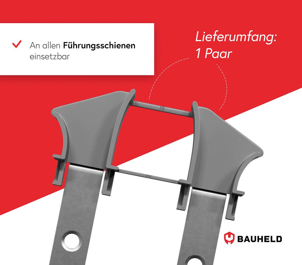 BAUHELD Rollladenprofil Einlauftrichter Rollladen Universal, Optimale Rolladenführung, 2-tlg., An jeder Führungsschiene einsetzbar, gleichmäßiger Lauf – Bild 5 von 5