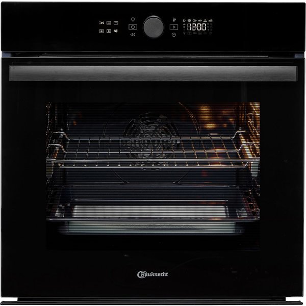 BAUKNECHT Backofen BBI4S8HM1SK, mit 1-fach-Teleskopauszug, Hydrolyse, 310°C Pizza-Funktion – wie frisch aus dem Steinofen, AirFry-Funktion