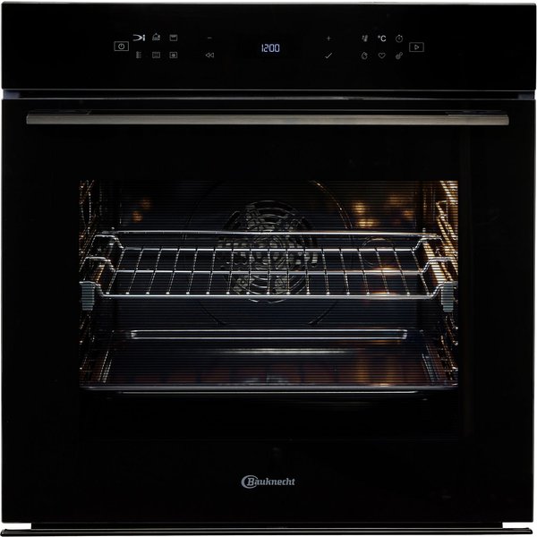BAUKNECHT Backofen BBI78HT1SK, mit 1-fach-Teleskopauszug, Hydrolyse, 310°C Pizza-Funktion – wie frisch aus dem Steinofen, AirFry-Funktion