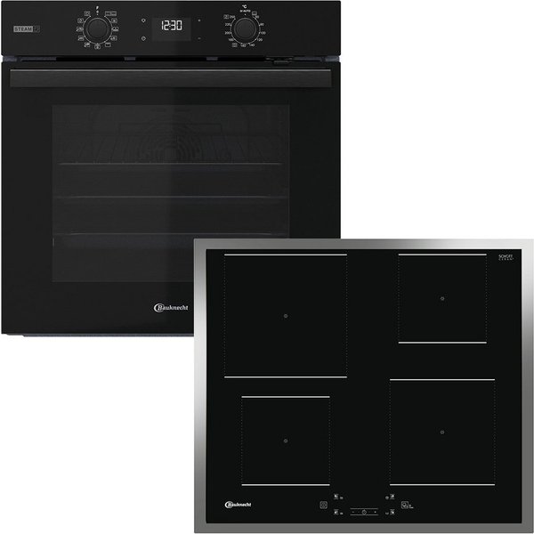 BAUKNECHT Backofen-Set BAKO 800 Pyro Steam, mit 1-fach-Teleskopauszug, Pyrolyse-Selbstreinigung, FlexiClean - Pyrolyse & Hydrolyse in einem Gerät