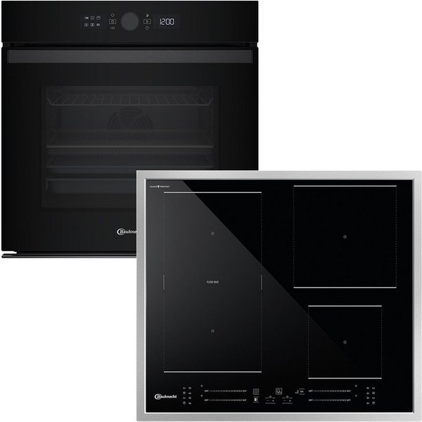 BAUKNECHT Backofen-Set BAKO 940 Airfry Flex, mit Teilauszug, Pyrolyse-Selbstreinigung, AirFry-Funktion gart mit heißer Umluft und wenig bis keinem Öl