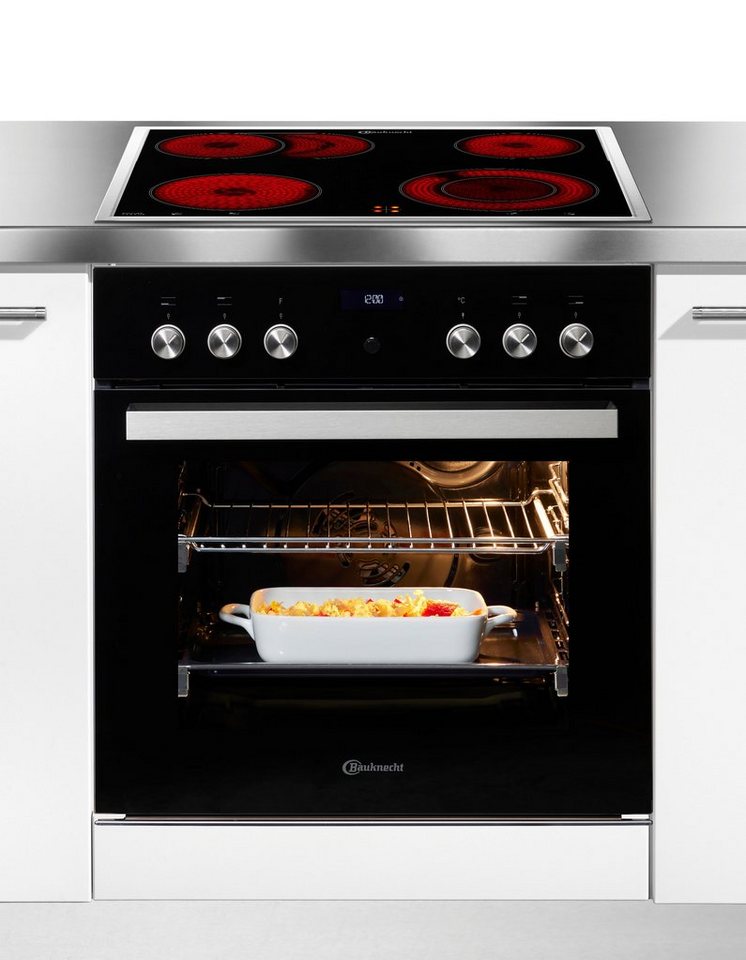 BAUKNECHT Elektro-Herd-Set HEKO BLACK TANGO, mit 2-fach-Teleskopauszug, Pyrolyse-Selbstreinigung, Pizzafunktion – knusprig und köstlich wie frisch aus dem Stein – Bild 3 von 5