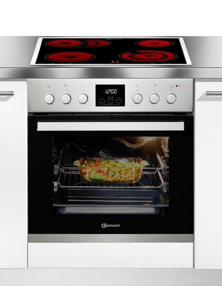 BAUKNECHT Elektro-Herd-Set Heko Lambada, mit 2-fach-Teleskopauszug, Hydrolyse, PowerHeißluft – Kochen, Backen und Braten ganz ohne Vorheizen – Bild 4 von 5