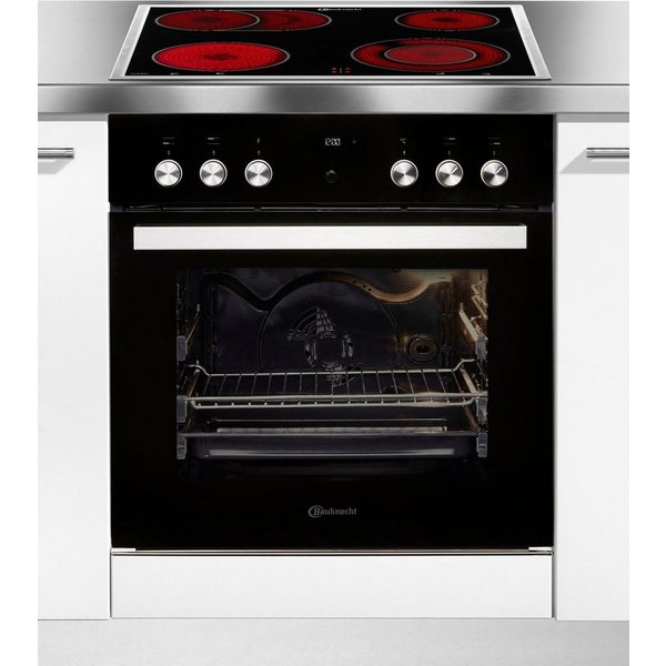 BAUKNECHT Elektro-Herd-Set HEKO PYRO 8830S, mit 3-fach-Teleskopauszug, Pyrolyse-Selbstreinigung, Pizzafunktion – knusprig und köstlich wie frisch aus dem Steino