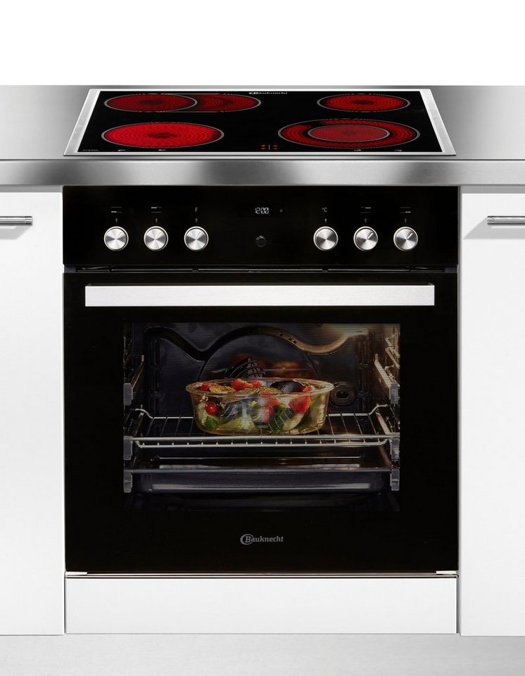 BAUKNECHT Elektro-Herd-Set HEKO PYRO 8830S, mit 3-fach-Teleskopauszug, Pyrolyse-Selbstreinigung, Pizzafunktion – knusprig und köstlich wie frisch aus dem Steino – Bild 2 von 5