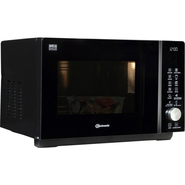 BAUKNECHT Mikrowelle MF 258 B, Grill, Mikrowelle, Heißluft, 25 l, ExtraSpace-Garraum ohne Drehteller mit Grill-Funktion