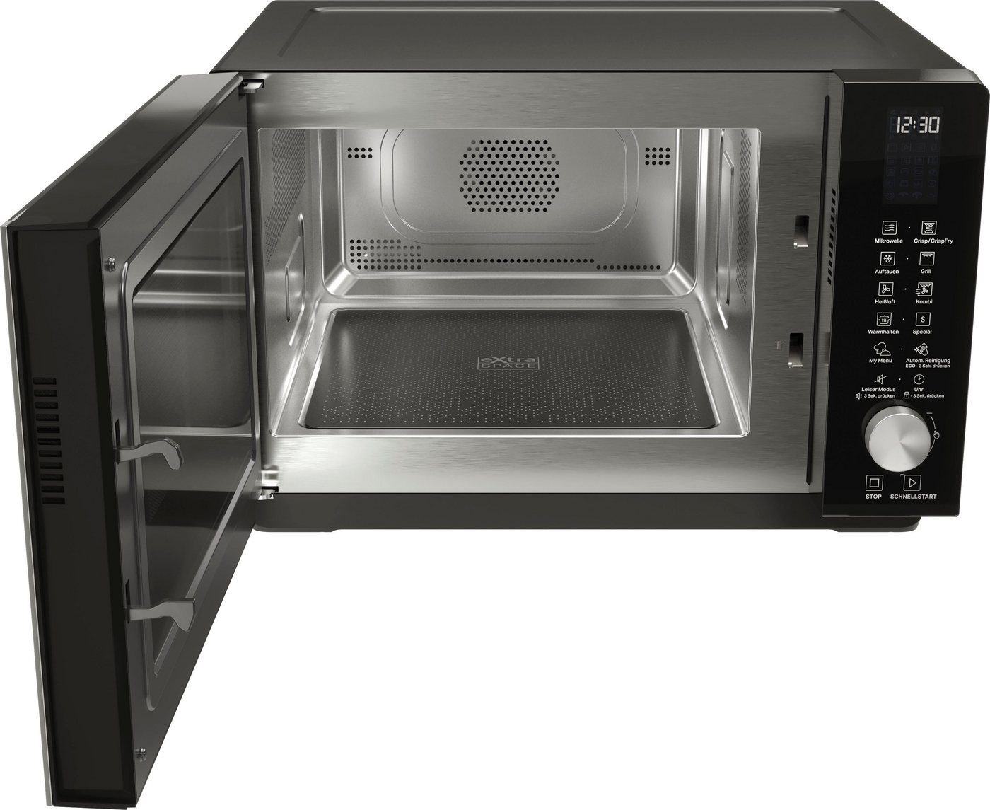 BAUKNECHT Mikrowelle MF 258 B, Grill, Mikrowelle, Heißluft, 25 l, ExtraSpace-Garraum ohne Drehteller mit Grill-Funktion – Bild 4 von 5