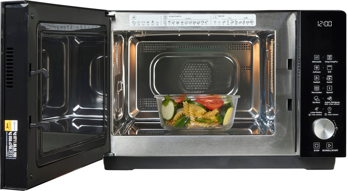 BAUKNECHT Mikrowelle MF 258 B, Grill, Mikrowelle, Heißluft, 25 l, ExtraSpace-Garraum ohne Drehteller mit Grill-Funktion – Bild 5 von 5
