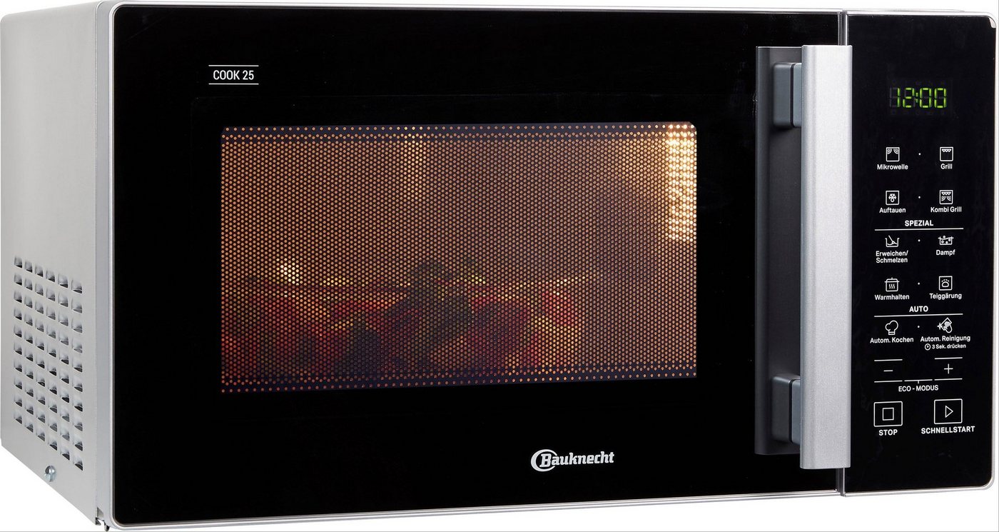 BAUKNECHT Mikrowelle MW 254 SM, Grill, 25 l, Mit Dampfgarfunktion, Grill und Automatikprogrammen – Bild 2 von 5