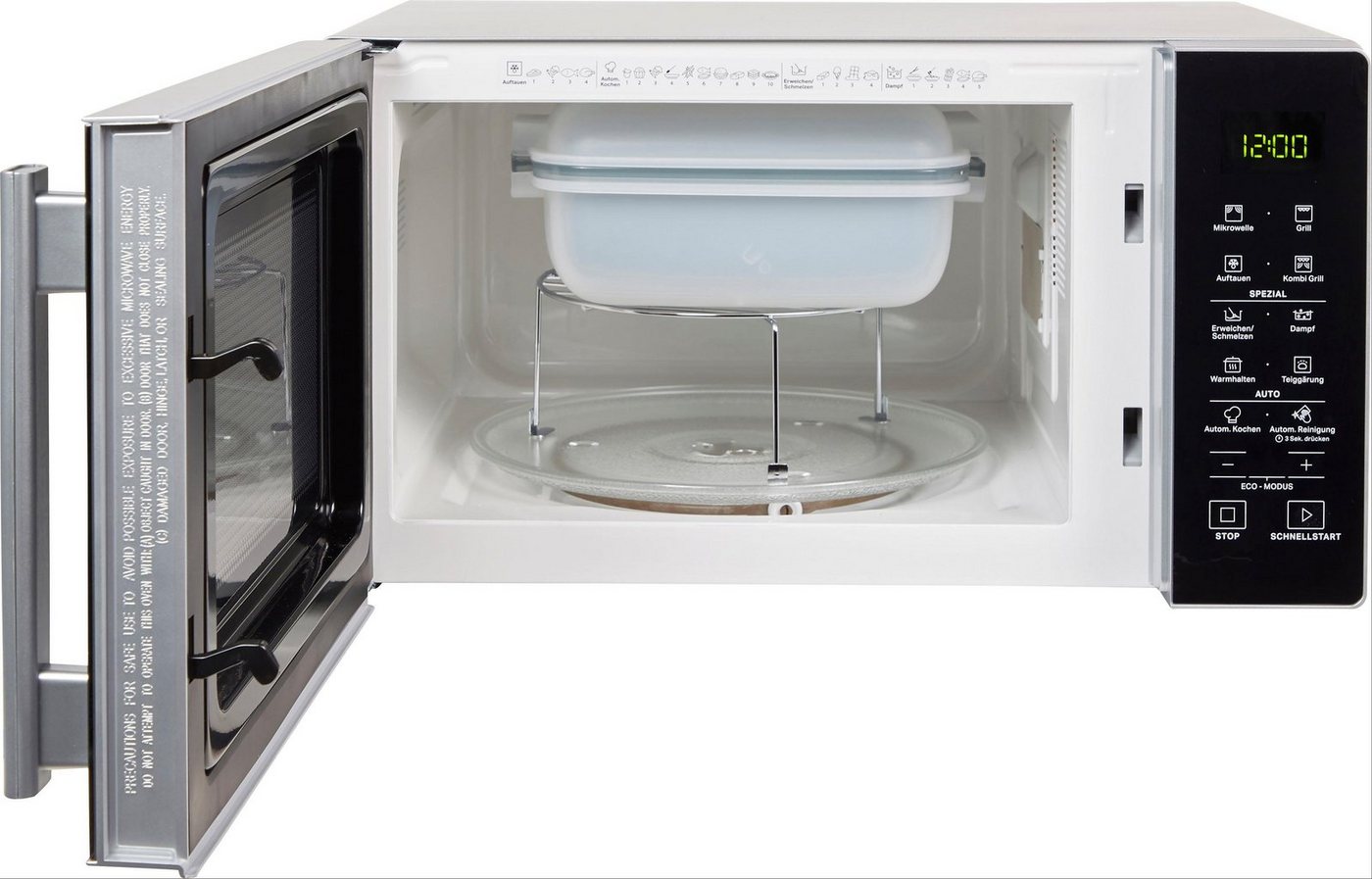 BAUKNECHT Mikrowelle MW 254 SM, Grill, 25 l, Mit Dampfgarfunktion, Grill und Automatikprogrammen – Bild 4 von 5