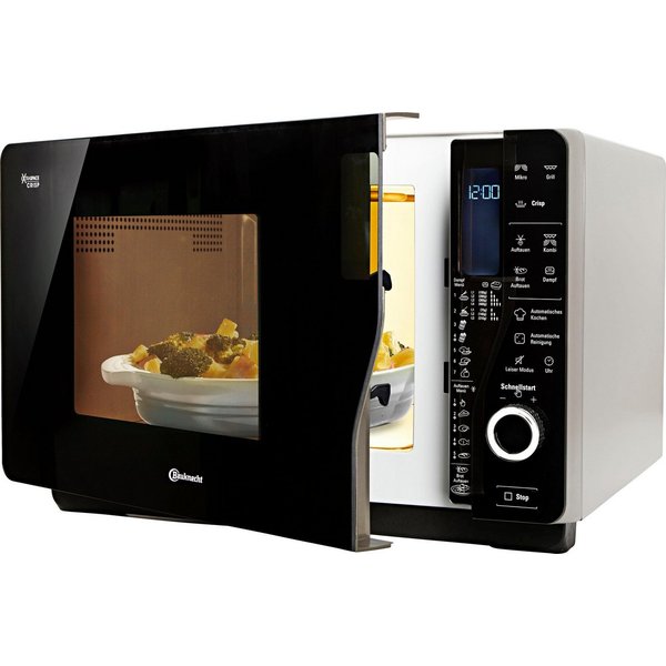 BAUKNECHT Mikrowelle MW 427 SL, Grill, 25 l, Garraum ohne Drehteller bietet mehr Platz für Crisp-Gerichte