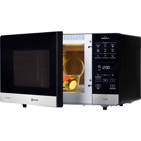 BAUKNECHT Mikrowelle MW 59 MB, Grill, Mikrowelle, Heißluft, Dampfgarfunktion, 25 l, DualCrisp & CrispFry sorgen für knusprige Ergebnisse in Minuten