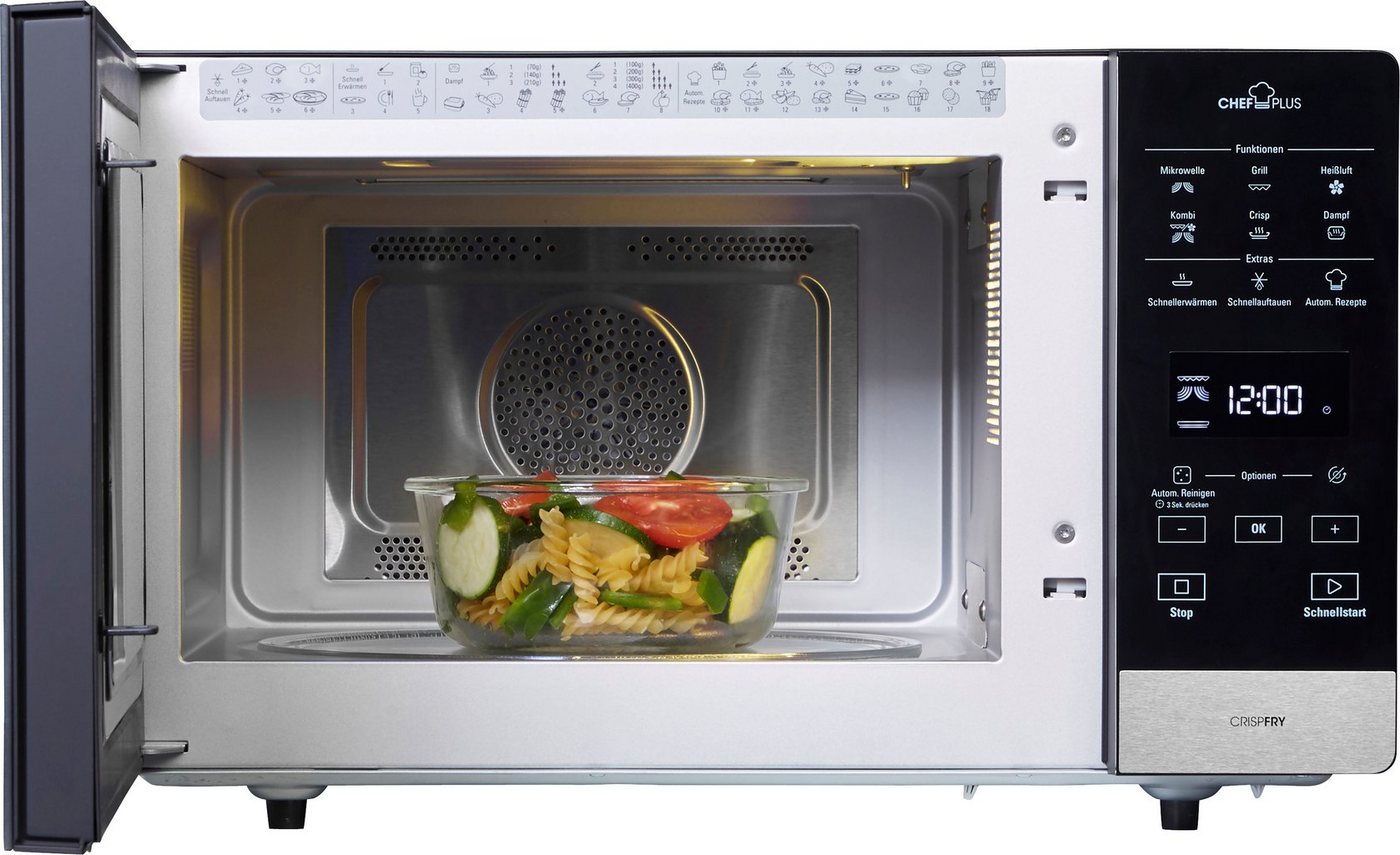 BAUKNECHT Mikrowelle MW 59 MB, Grill, Mikrowelle, Heißluft, Dampfgarfunktion, 25 l, DualCrisp & CrispFry sorgen für knusprige Ergebnisse in Minuten – Bild 3 von 5
