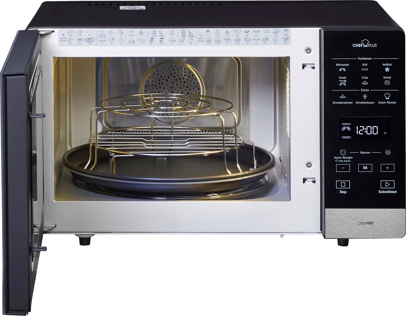 BAUKNECHT Mikrowelle MW 59 MB, Grill, Mikrowelle, Heißluft, Dampfgarfunktion, 25 l, DualCrisp & CrispFry sorgen für knusprige Ergebnisse in Minuten – Bild 4 von 5