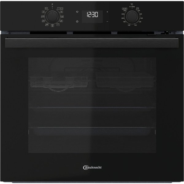 BAUKNECHT Pyrolyse Backofen BBA285PU1ZK, mit 1-fach-Teleskopauszug, Pyrolyse-Selbstreinigung, Easy Grill - einfaches Grillen im Backofen, Pizzafunktion