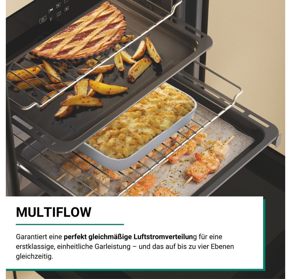 BAUKNECHT Pyrolyse Backofen BBI4S8PM1SK, mit 1-fach-Teleskopauszug, Pyrolyse-Selbstreinigung, Restaurant-Pizza daheim: 310°C Pizza-Funktion – Bild 5 von 5
