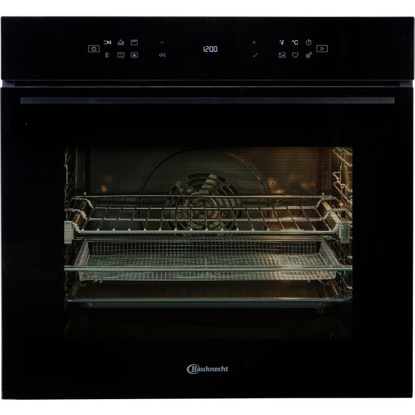 BAUKNECHT Pyrolyse Backofen BBI7 310C PIZZA, mit 1-fach-Teleskopauszug, Pyrolyse-Selbstreinigung, Restaurant-Pizza daheim: 310°C Pizza-Funktion