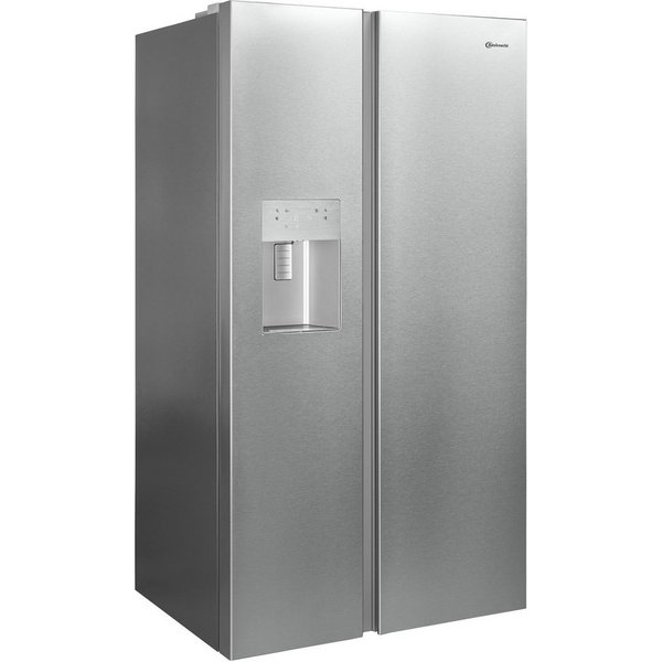 BAUKNECHT Side-by-Side SBS IW D90 Pearl, 179 cm hoch, 91 cm breit, Wasser- und Eiswürfelspender – Wasser, Crushed Eis & Eis jederzeit