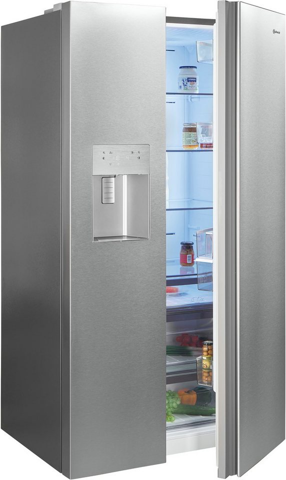 BAUKNECHT Side-by-Side SBS IW D90 Pearl, 179 cm hoch, 91 cm breit, Wasser- und Eiswürfelspender – Wasser, Crushed Eis & Eis jederzeit – Bild 3 von 5