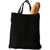 Baumwoll-Tragetaschen, schwarz 38x42 cm mit zwei kurzen Henkeln