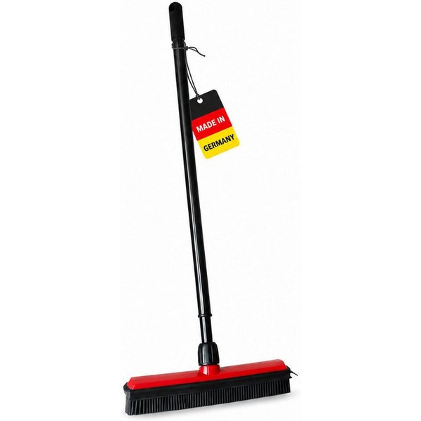 BawiTec Kehrgarnitur Gummibesen Noppenbesen mit Teleskopstiel Friseurbesen, Laminat, Steinböden, Teppichböden, Keramik, Parkett, Teppiche, Fliesen, Korkböden, P