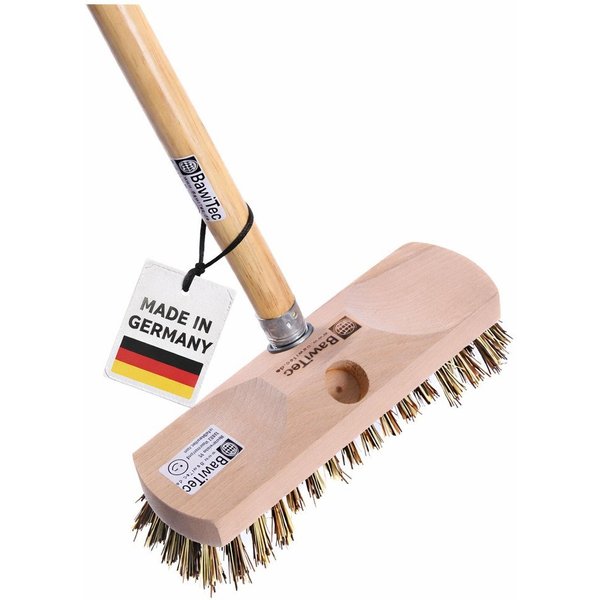 BawiTec Reinigungsbürste Schrubber mit harten Borsten mit oder ohne Stiel Fußbodenschrubber, Fliesen, Steinzeug, Betonböden, Holzböden, Steinböden, (2-tlg), har