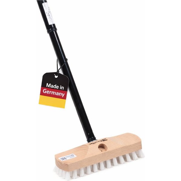 BawiTec Reinigungsbürste Universal Schrubber mit Stiel Bodenschrubber Holzstiel Teleskopstiel, Fliesen, Holzböden, Steinböden, Garagenböden, Keramik, (1-tlg), k
