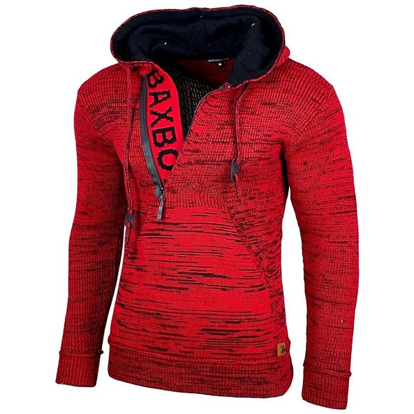 Baxboy Strickpullover Herren Winter Kapuzenpullover Kapuzenjacke mit Reißverschluss 277