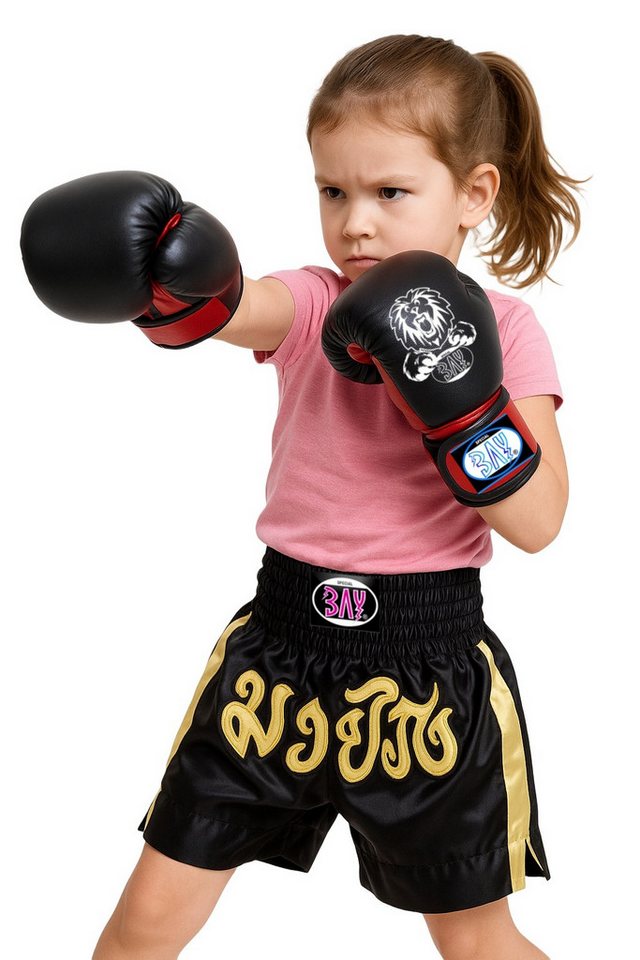 BAY-Sports Boxhandschuhe Leon Kinderboxhandschuhe 2, 4, 6, 8, 10 Unzen UZ, Kids Boxen Kickboxen (Süßer Löwe, 1 Paar), Qualität für Ihre Kinder, Anatomische Pass – Bild 5 von 5