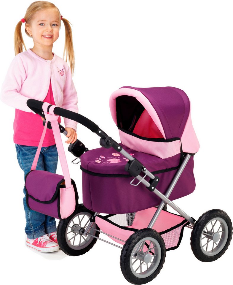 Bayer Puppenwagen Trendy, (3-tlg), inklusive Puppen-Reisebett und Umhängetasche – Bild 5 von 5